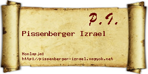 Pissenberger Izrael névjegykártya